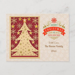 Frohe Weihnachten und ein glückliches neues Jahr & Postkarte