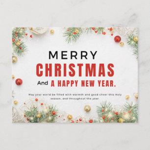 Frohe Weihnachten und ein glückliches neues Jahr Postkarte
