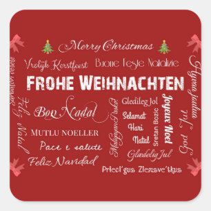 Frohe Weihnachten und ein glückliches neues Jahr! Quadratischer Aufkleber