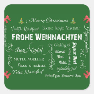 Frohe Weihnachten und ein glückliches neues Jahr! Quadratischer Aufkleber