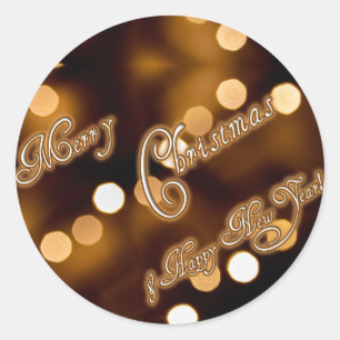 Frohe Weihnachten und ein glückliches neues Jahr! Runder Aufkleber