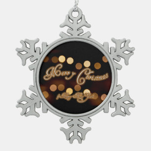 Frohe Weihnachten und ein glückliches neues Jahr! Schneeflocken Zinn-Ornament