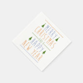 Frohe Weihnachten und ein glückliches neues Jahr Serviette (Ecke)