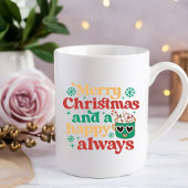 Frohe Weihnachten und ein Happy immer Kaffee Tasse