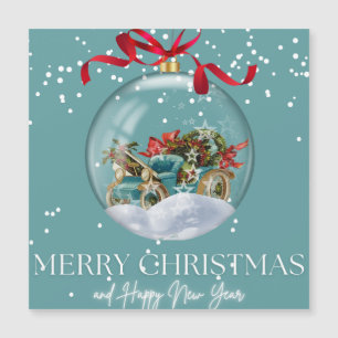 Frohe Weihnachten und ein Neues Jahr Gruß Magnetkarte