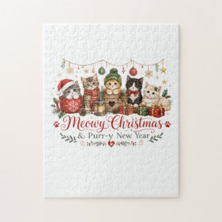 Frohe Weihnachten und ein schnurrbartiges Neues Ja Puzzle
