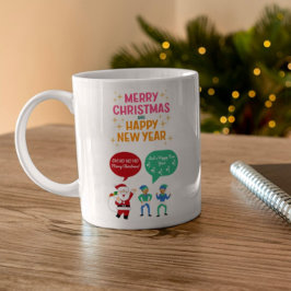 Frohe Weihnachten und eine glückliche Neujahrsfeie Kaffeetasse