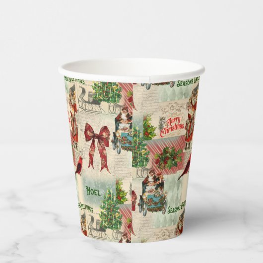 Frohe Weihnachten und Frohe Festtage Pappbecher (Rechts)
