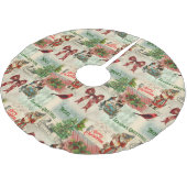 Frohe Weihnachten und Frohe Festtage Polyester Weihnachtsbaumdecke (Schrägansicht)