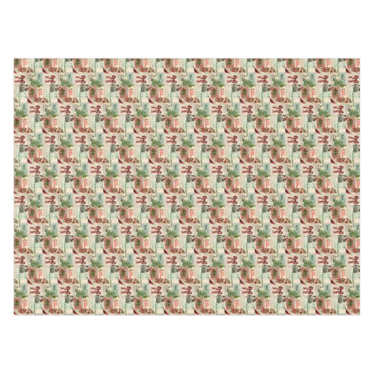 Frohe Weihnachten und Frohe Festtage Tischdecke (Vorderseite (Horizontal))