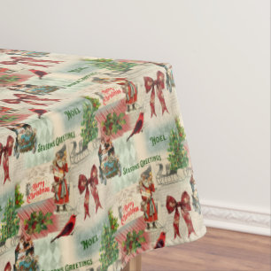 Frohe Weihnachten und Frohe Festtage Tischdecke