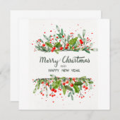 FROHE WEIHNACHTEN UND FROHES NEUES JAHR EINLADUNG (Vorne/Hinten)