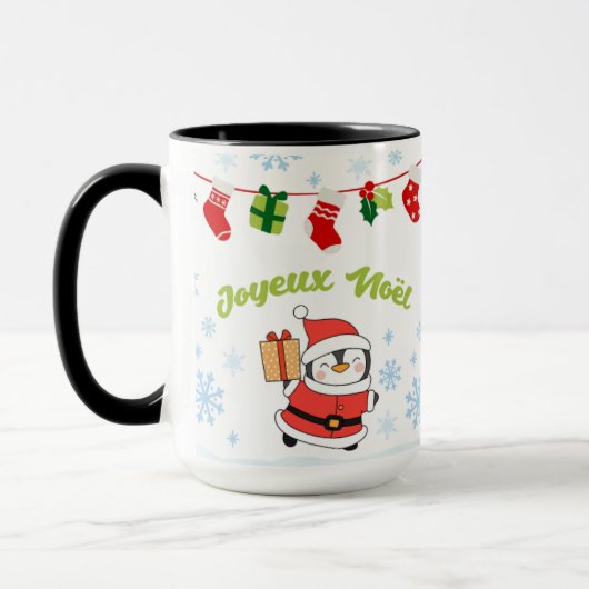 Frohe Weihnachten und frohes neues Jahr Pinguine Tasse (Links)