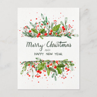 FROHE WEIHNACHTEN UND FROHES NEUES JAHR POSTKARTE