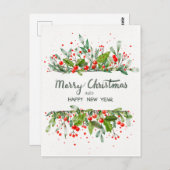 FROHE WEIHNACHTEN UND FROHES NEUES JAHR POSTKARTE (Vorne/Hinten)