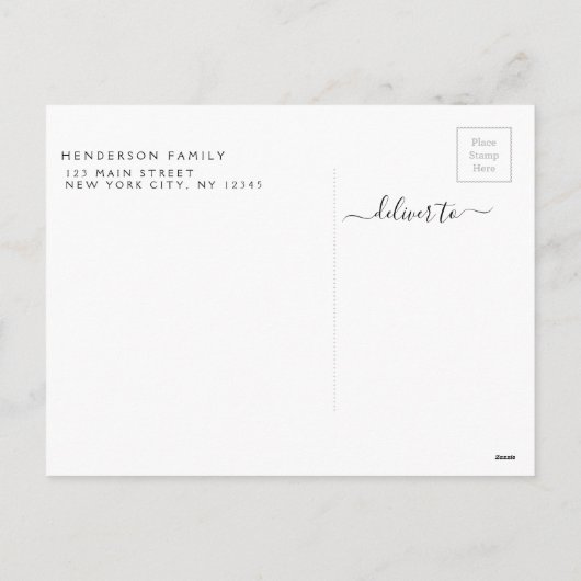 Frohe Weihnachten und Garland Script Foto Card (Rückseite)