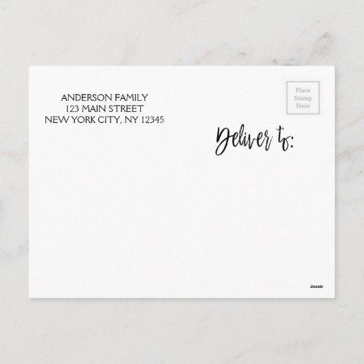 Frohe Weihnachten und Garland Script Foto Card (Rückseite)