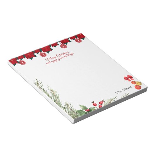 Frohe Weihnachten und genießen Sie Ihren Urlaub Notizblock (angewinkelt)