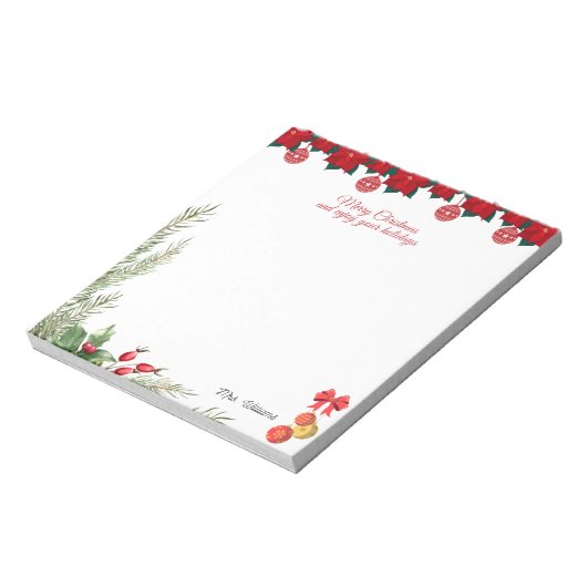 Frohe Weihnachten und genießen Sie Ihren Urlaub Notizblock (Rotiert)