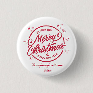 Frohe Weihnachten und Glück für das neue Jahr, rot Button