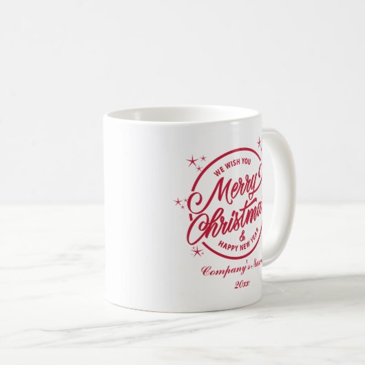 Frohe Weihnachten und Glück für das neue Jahr, rot Kaffeetasse (VorderseiteRechts)