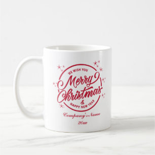 Frohe Weihnachten und Glück für das neue Jahr, rot Kaffeetasse