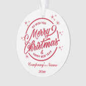 Frohe Weihnachten und Glück für das neue Jahr, rot Ornament (Vorderseite)