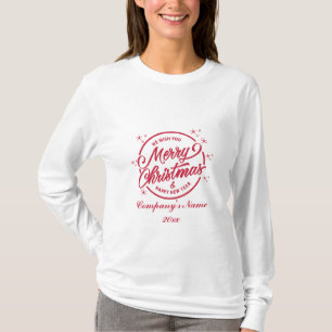 Frohe Weihnachten und Glück für das neue Jahr, rot T-Shirt