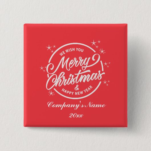 Frohe Weihnachten und Glück für das neue Jahr, wei Button (Vorderseite)