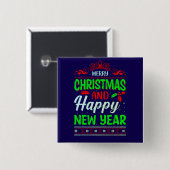 Frohe Weihnachten und Glück im neuen Jahr 61064 Button (Vorne & Hinten)