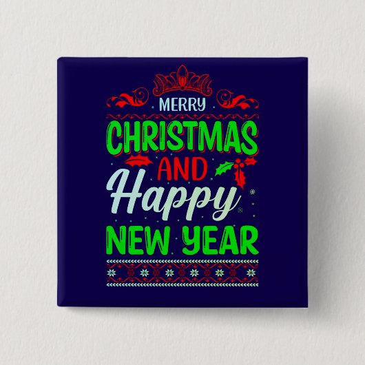 Frohe Weihnachten und Glück im neuen Jahr 61064 Button (Vorderseite)