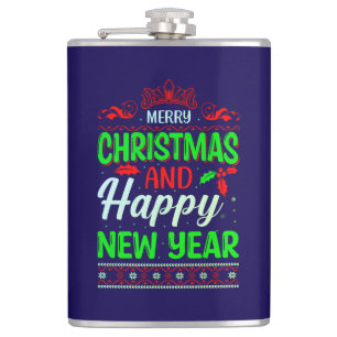 Frohe Weihnachten und Glück im neuen Jahr 61064 Flachmann