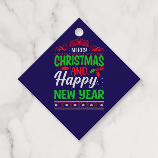 Frohe Weihnachten und Glück im neuen Jahr 61064 Geschenkanhänger (Vorderseite)