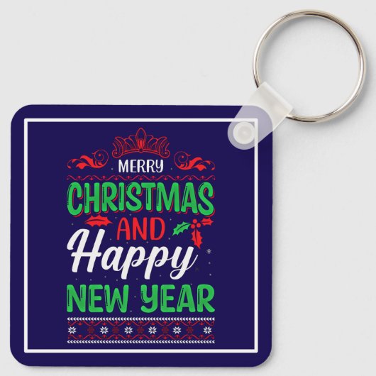 Frohe Weihnachten und Glück im neuen Jahr 61064 Ho Schlüsselanhänger (Rückseite)