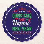 Frohe Weihnachten und Glück im neuen Jahr 61064 Ho Untersetzer (Vorderseite)