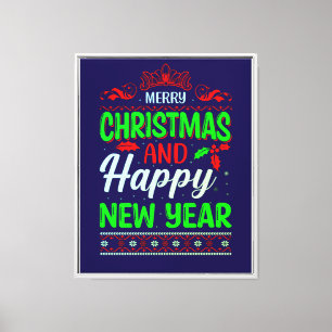Frohe Weihnachten und Glück im neuen Jahr 61064 Leinwanddruck