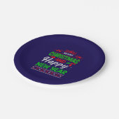 Frohe Weihnachten und Glück im neuen Jahr 61064 Pappteller (Schrägansicht)