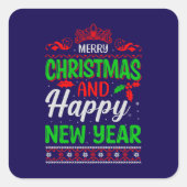 Frohe Weihnachten und Glück im neuen Jahr 61064 Quadratischer Aufkleber (Vorderseite)