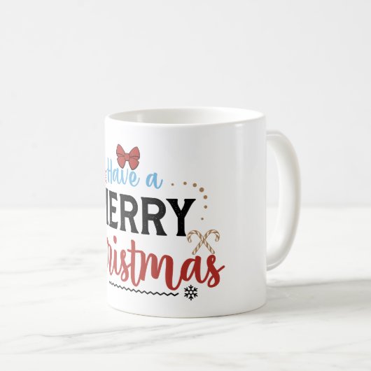 Frohe Weihnachten und Glück im neuen Jahr | Feiert Kaffeetasse (VorderseiteRechts)