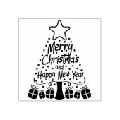 Frohe Weihnachten und Glück im neuen Jahr, Gummistempel (Prägung)