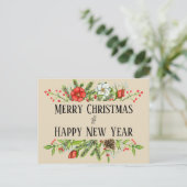 Frohe Weihnachten und Glück im neuen Jahr Personal Postkarte (Stehend Vorderseite)