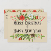 Frohe Weihnachten und Glück im neuen Jahr Personal Postkarte (Vorne/Hinten)