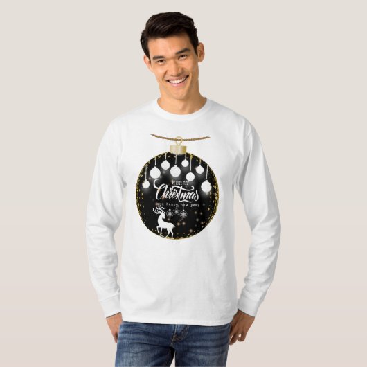 Frohe Weihnachten und Glück im neuen Jahr: Urlaub T-Shirt (Vorne ganz)