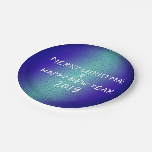 Frohe Weihnachten und Glück neu Pappteller (Schrägansicht)