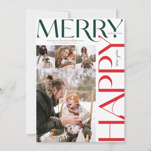 Frohe Weihnachten und Glück Neues Jahr, Modernes 4 (Vorderseite)