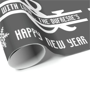 Frohe Weihnachten und Glück Neues Jahr Personalis Geschenkpapier