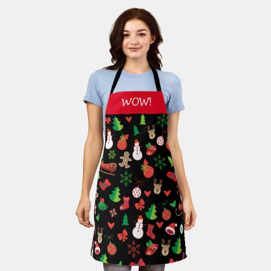 Frohe Weihnachten und Glück Neues Jahr! XMAS-Schne Schürze (Getragen)