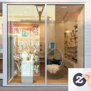 Frohe Weihnachten und Glück Neujahr 2022 Speiche Fensteraufkleber
