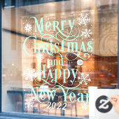  Frohe Weihnachten und Glück Neujahr 2022 Speicher Fensteraufkleber (Café-Fenster)