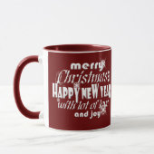 Frohe Weihnachten und Glück Neujahr Grüße RW Tasse (Links)